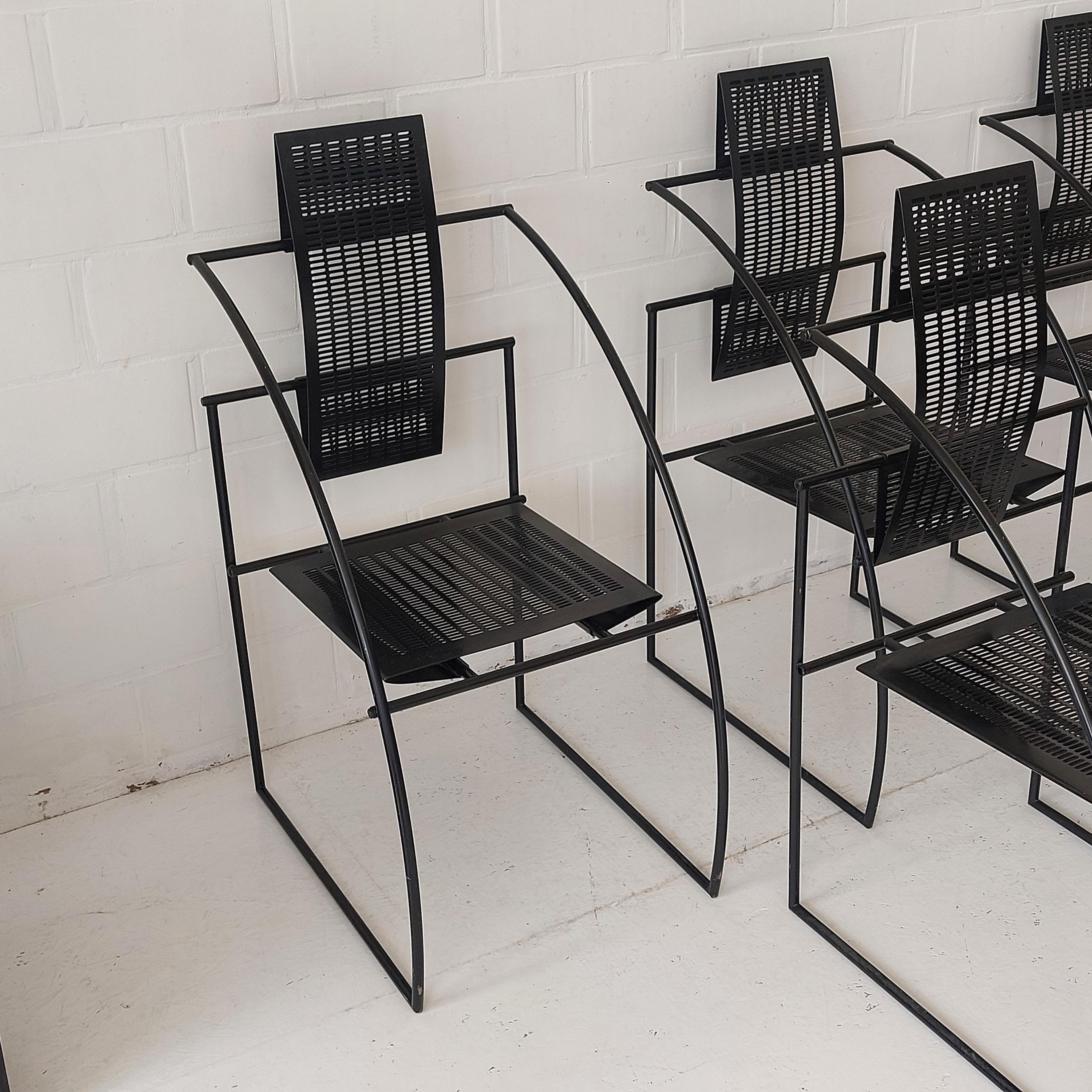 Set 6x Mario Botta La Quinta chair for Alias Switzerland 1985 For Sale 3