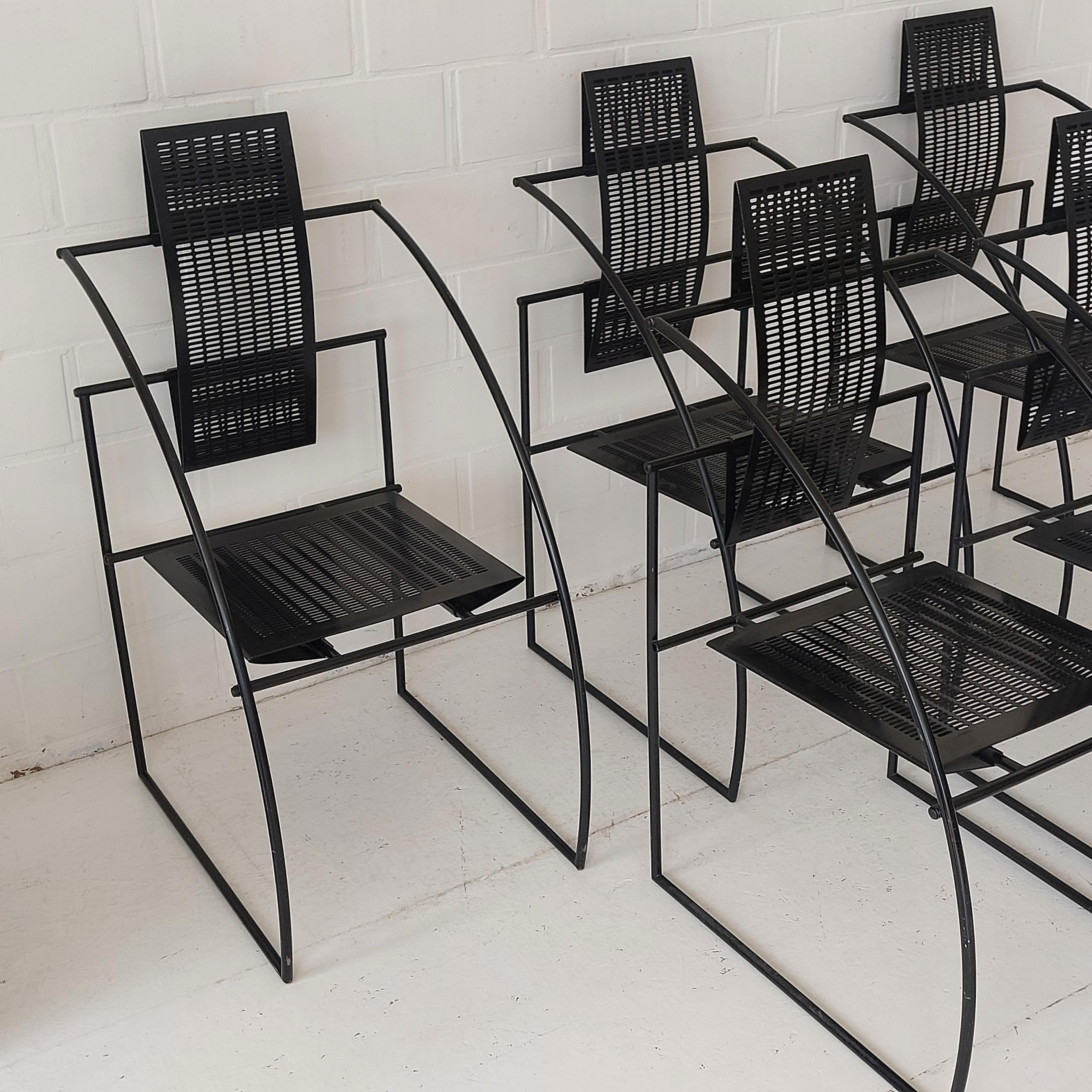 Set 6x Mario Botta La Quinta chair for Alias Switzerland 1985 For Sale 4