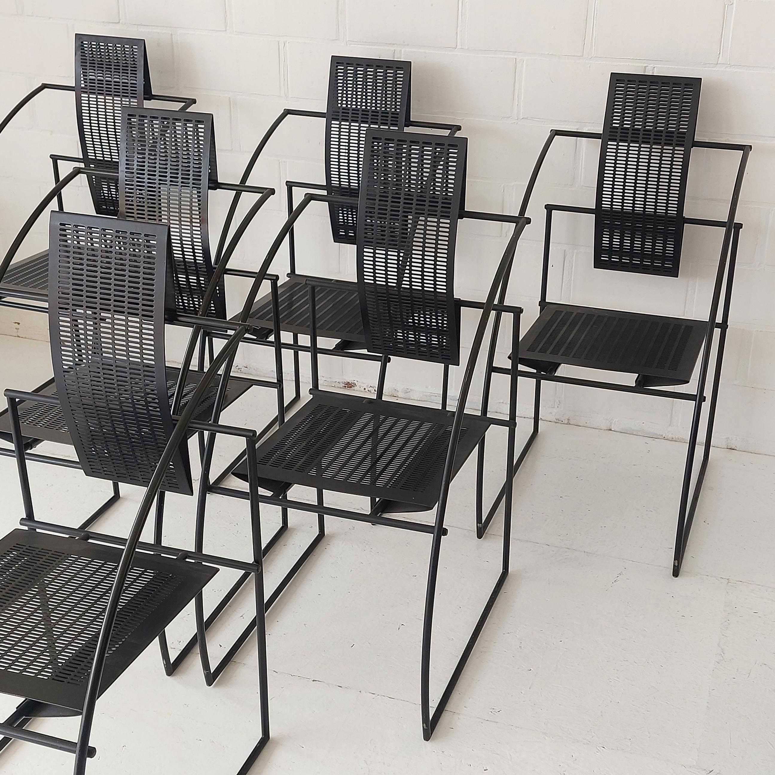 Set 6x Mario Botta La Quinta chair for Alias Switzerland 1985 For Sale 5