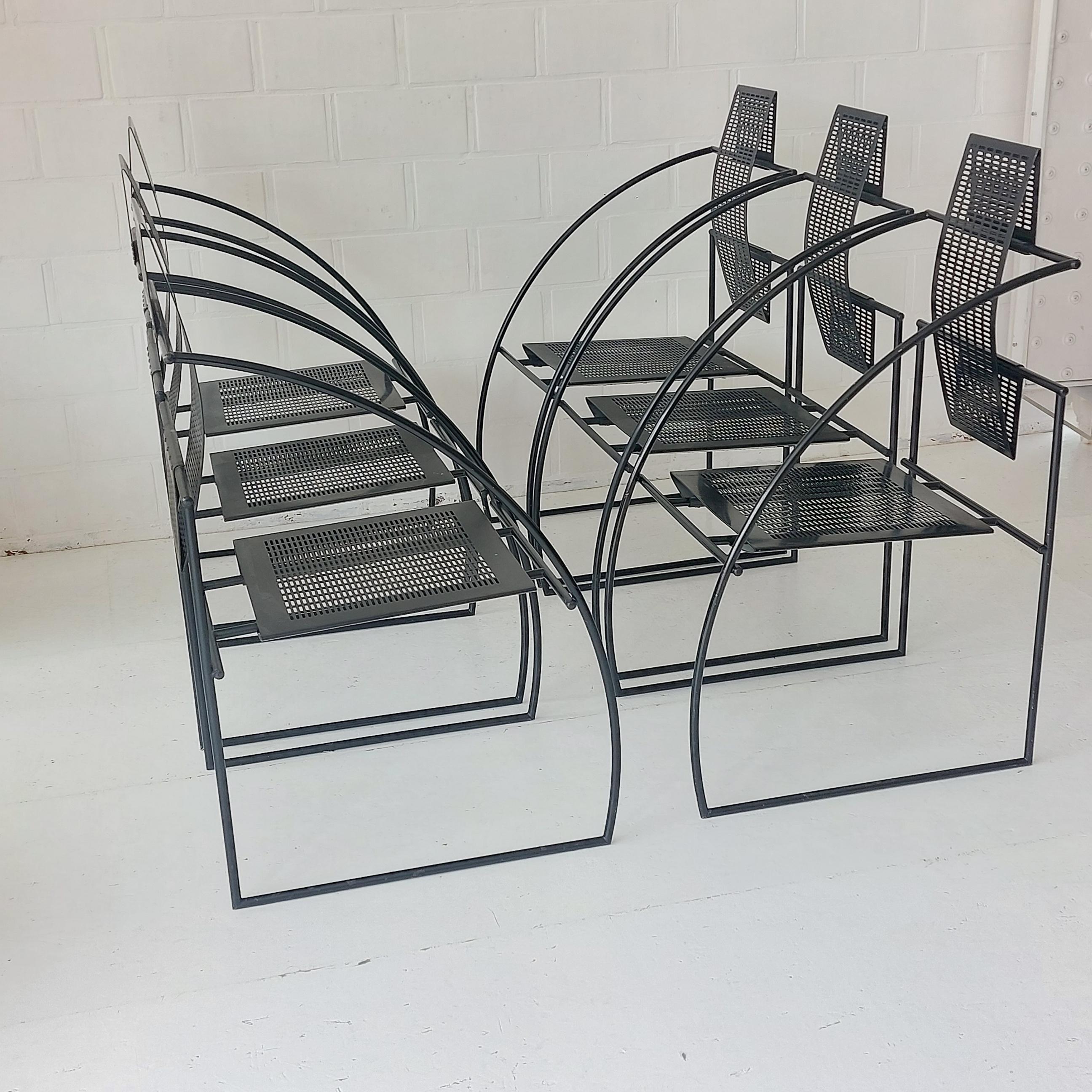 Set 6x Mario Botta La Quinta chair for Alias Switzerland 1985 In Good Condition For Sale In Gistel, BE
