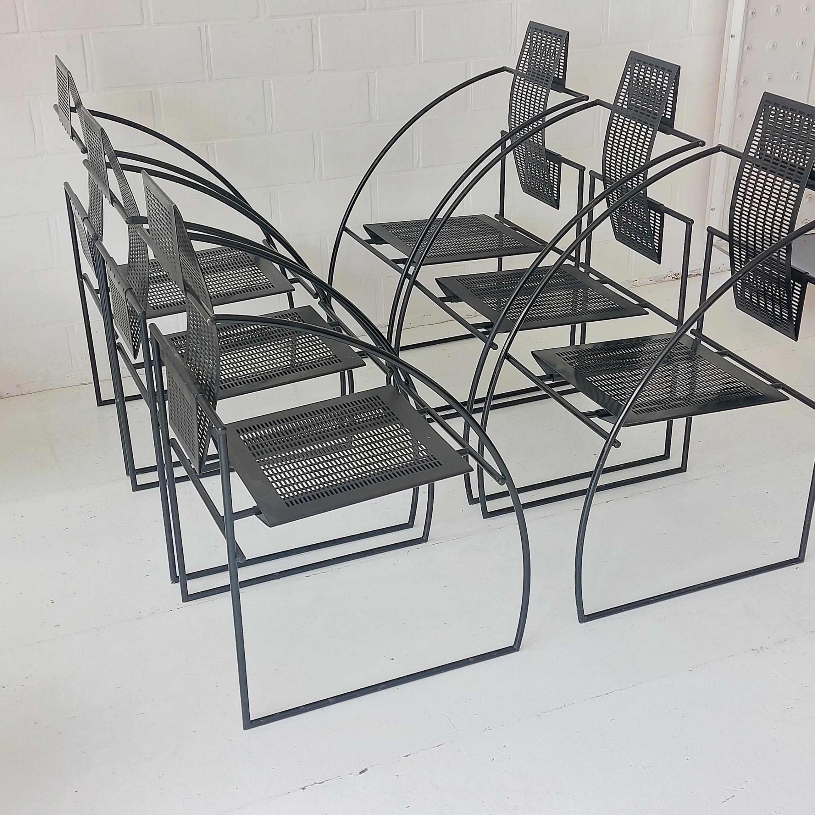 Late 20th Century Set 6x Mario Botta La Quinta chair for Alias Switzerland 1985 For Sale