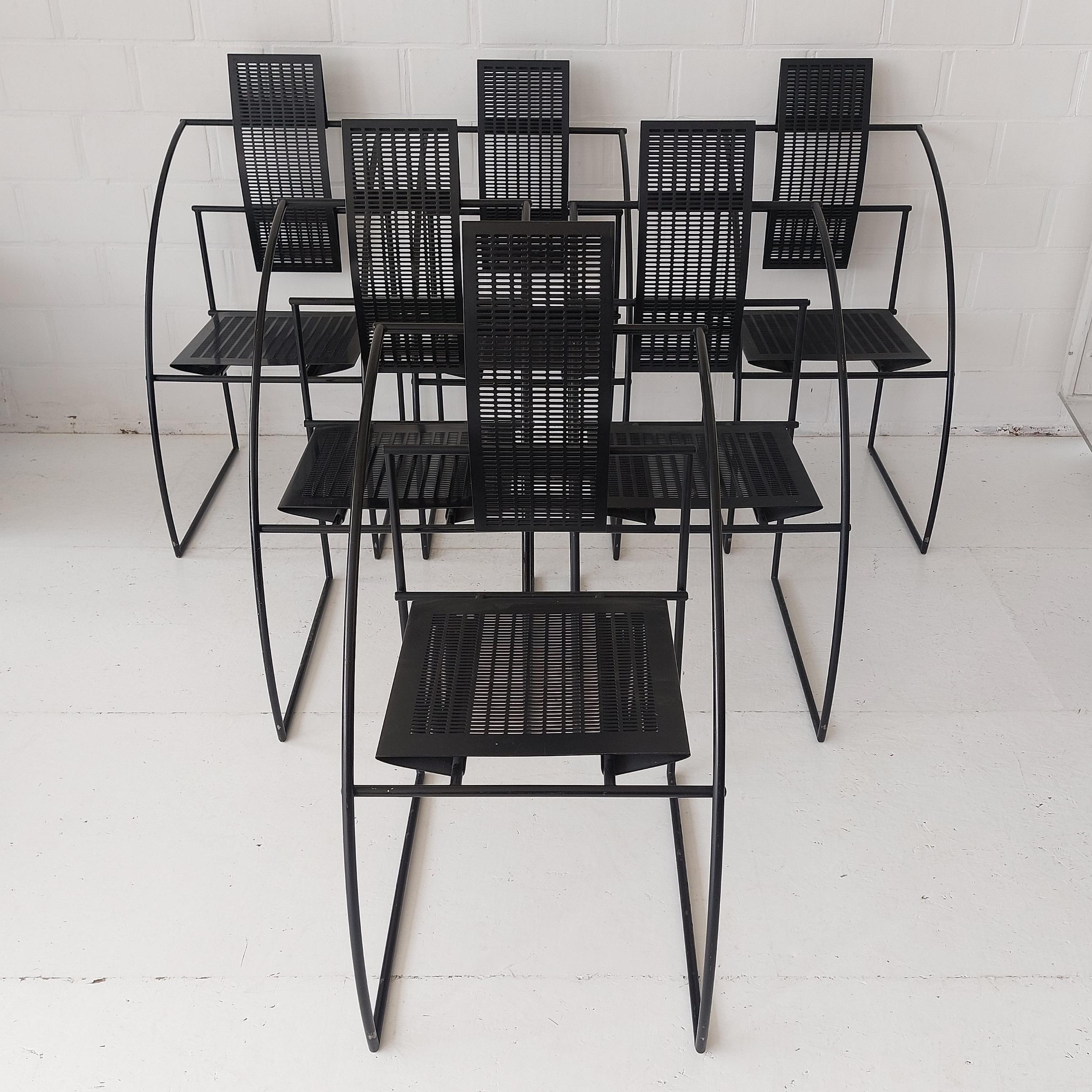 Set 6x Mario Botta La Quinta chair for Alias Switzerland 1985 For Sale 2