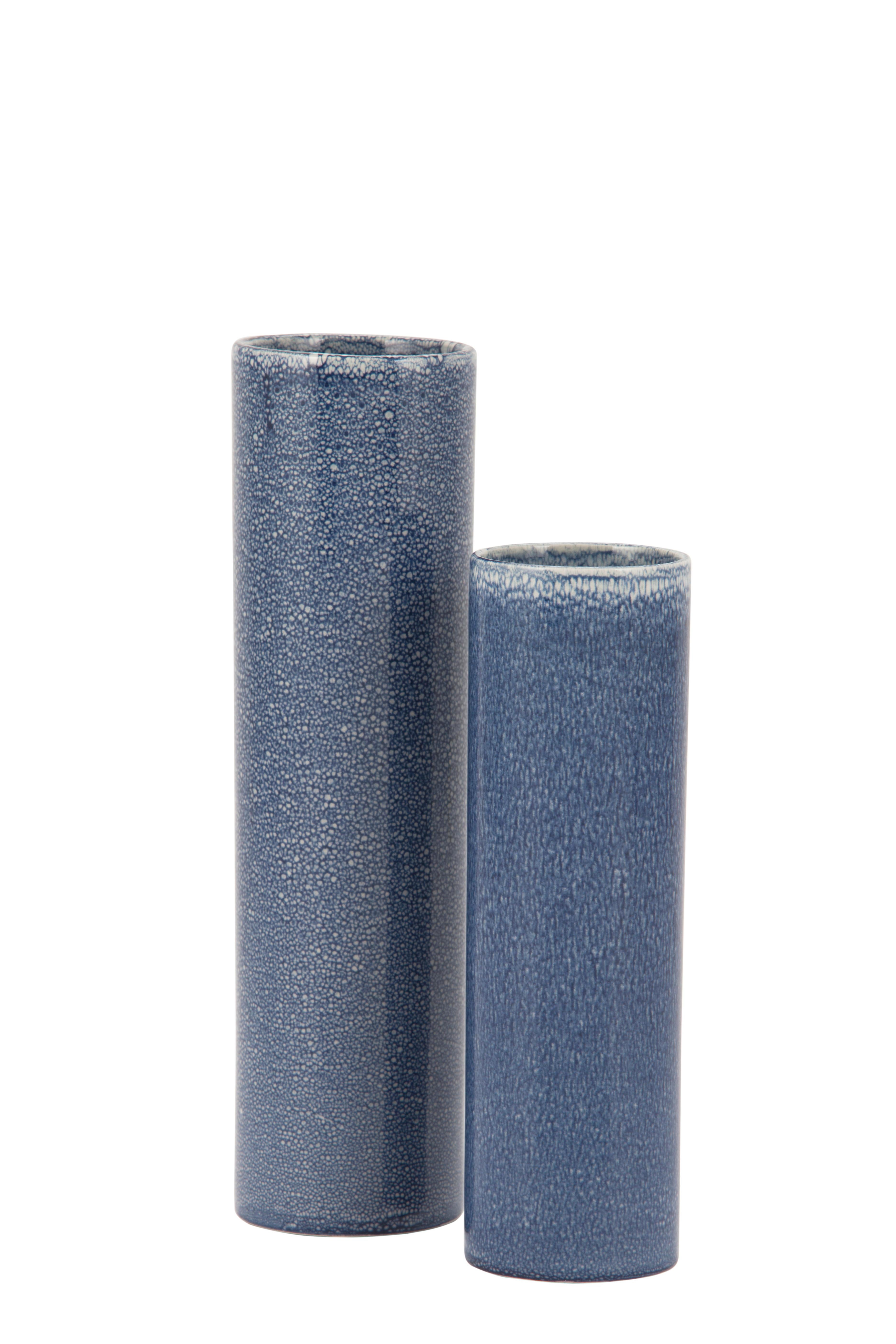 XXIe siècle et contemporain Set/7 pots et vases en céramique, bronze bleu et blanc, faits à la main au Portugal Lusitanus Home en vente