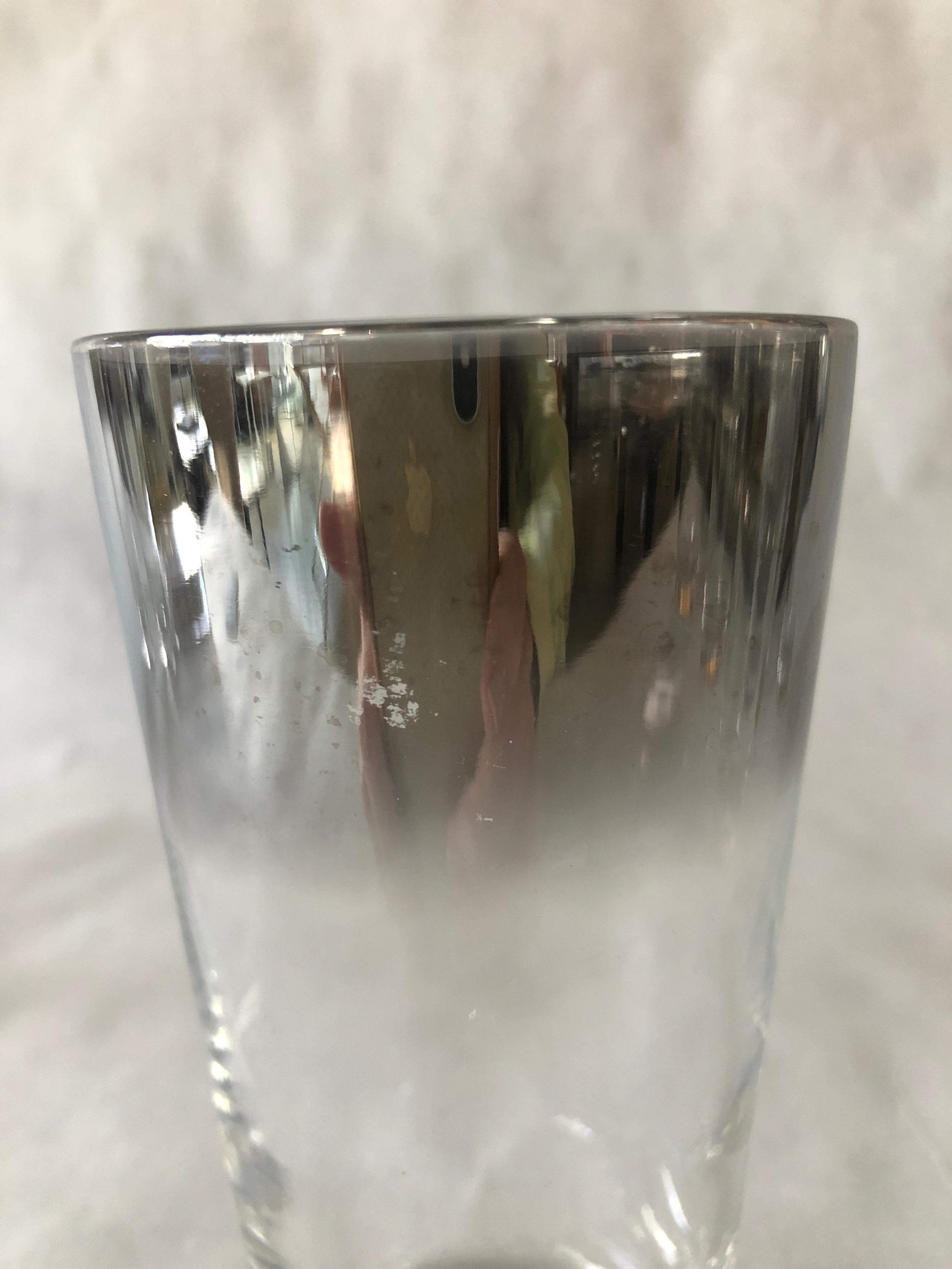 Set/7 Dorothy Thorpe Style Mercury Fade Ombre Cocktail Highball Drinks Glasses For Sale 7