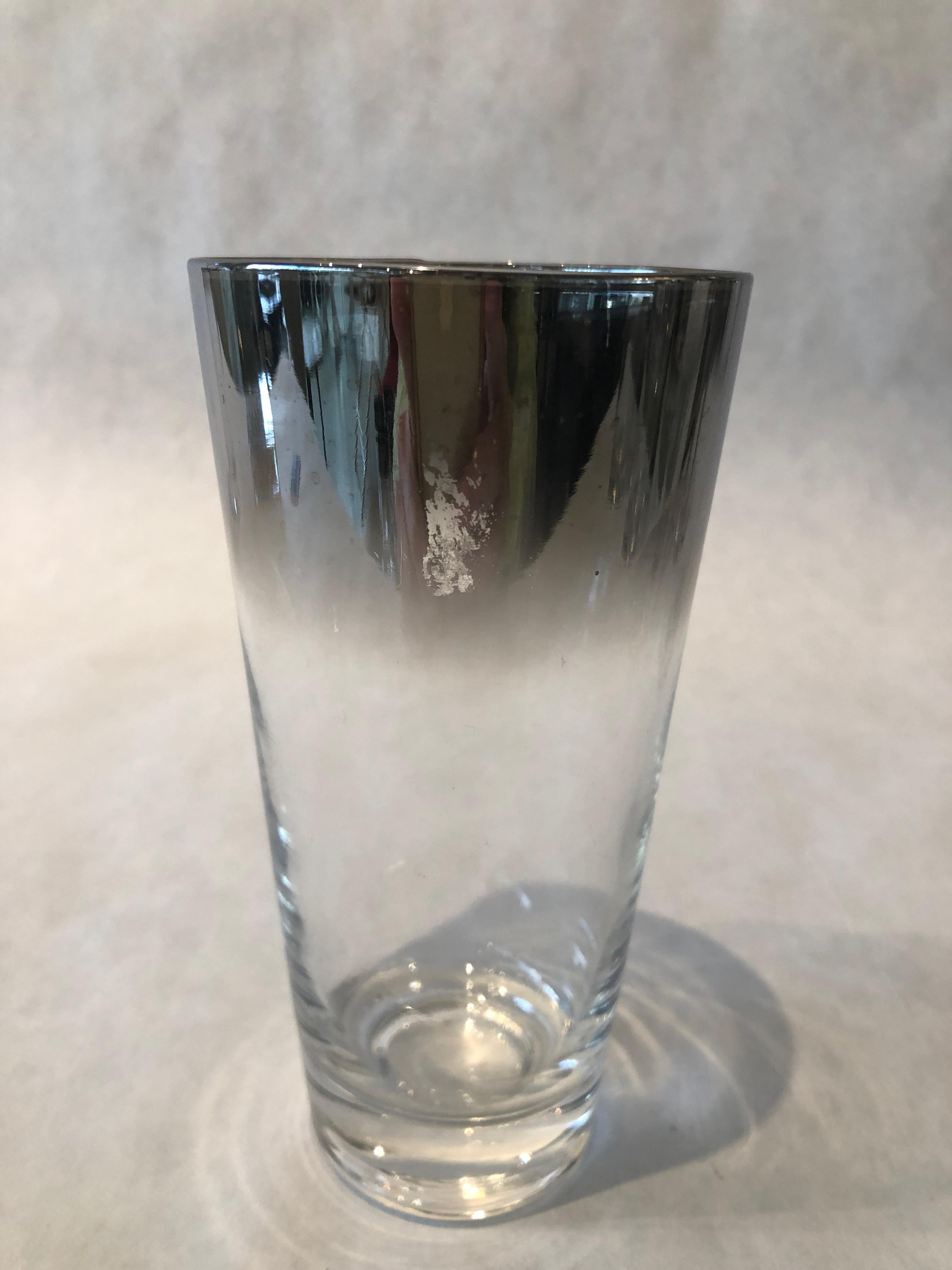 Set/7 Dorothy Thorpe Style Mercury Fade Ombre Cocktail Highball Drinks Glasses For Sale 9
