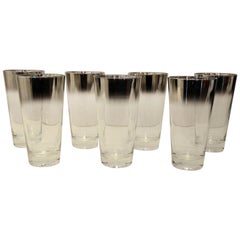 Retro Set/7 Dorothy Thorpe Style Mercury Fade Ombre Cocktail Highball Drinks Glasses