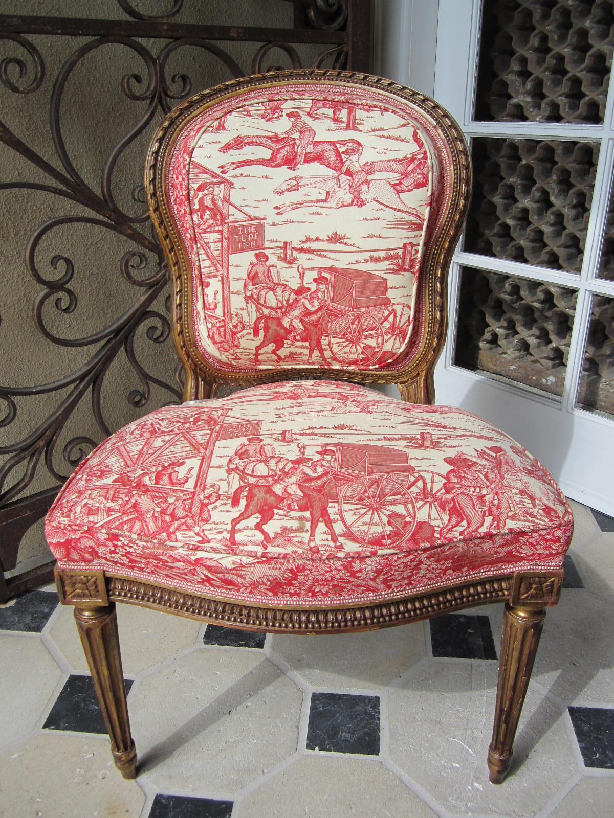 Set 8 19th C. Louis XVI Style Carved Gilt wood Dining / Side Chairs Pink Fabric For Sale 11