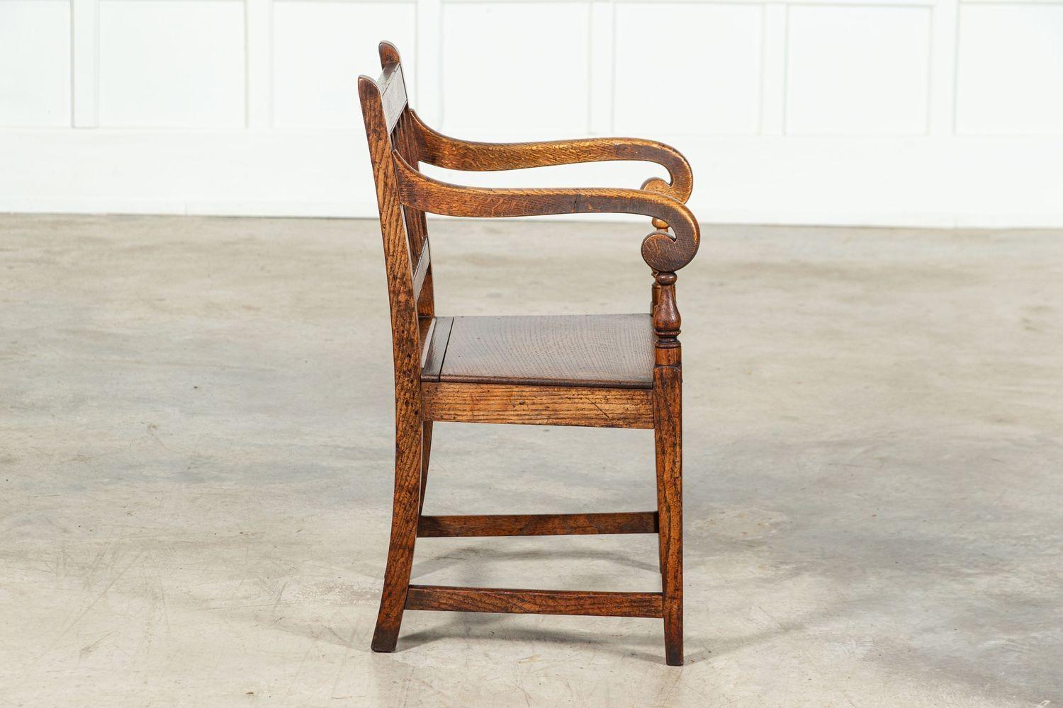 Set 8 19thC English Oak Vernacular Chairs For Sale 7