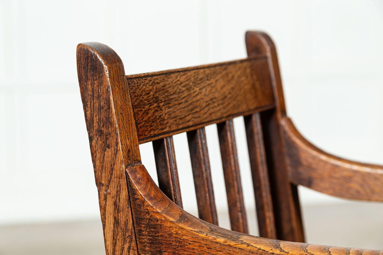 Set 8 19thC English Oak Vernacular Chairs For Sale 10
