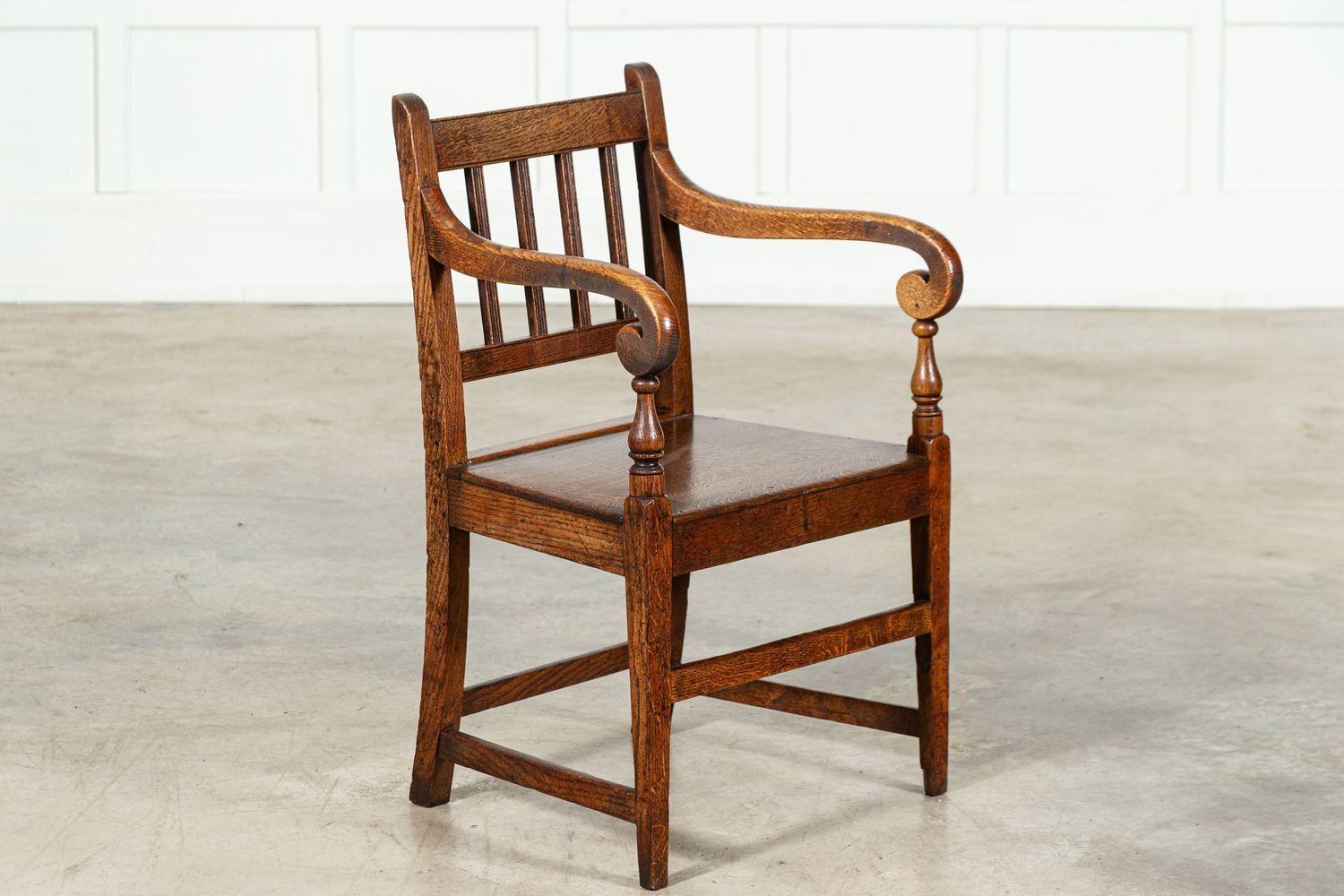 Set 8 19thC English Oak Vernacular Chairs For Sale 2