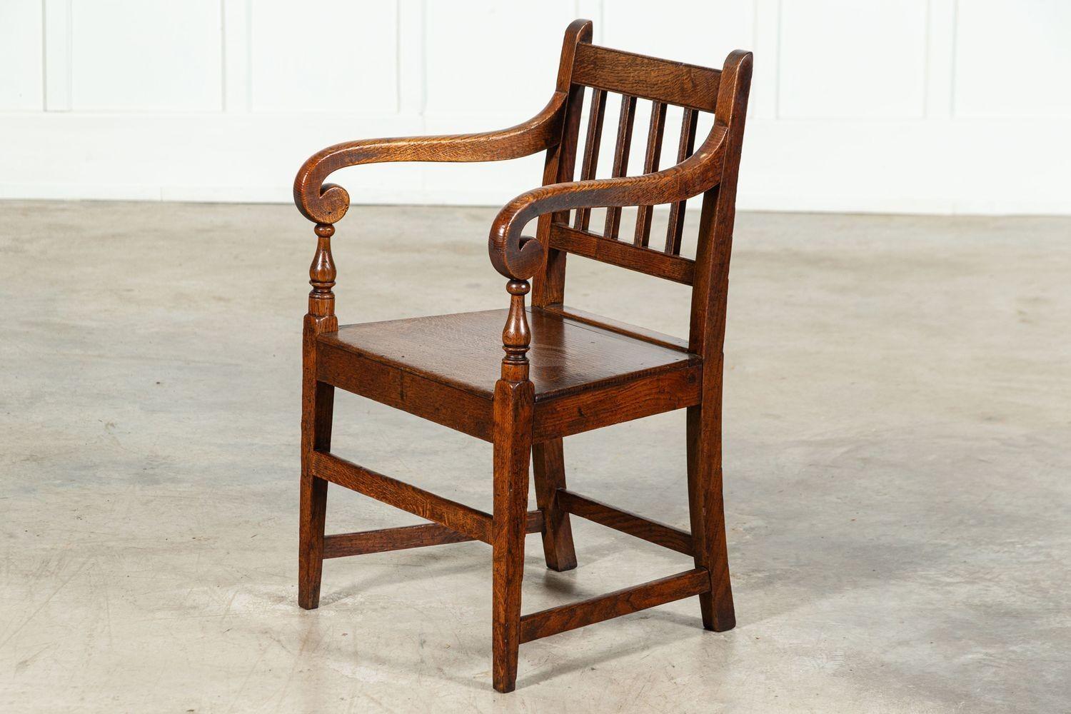 Set 8 19thC English Oak Vernacular Chairs For Sale 4