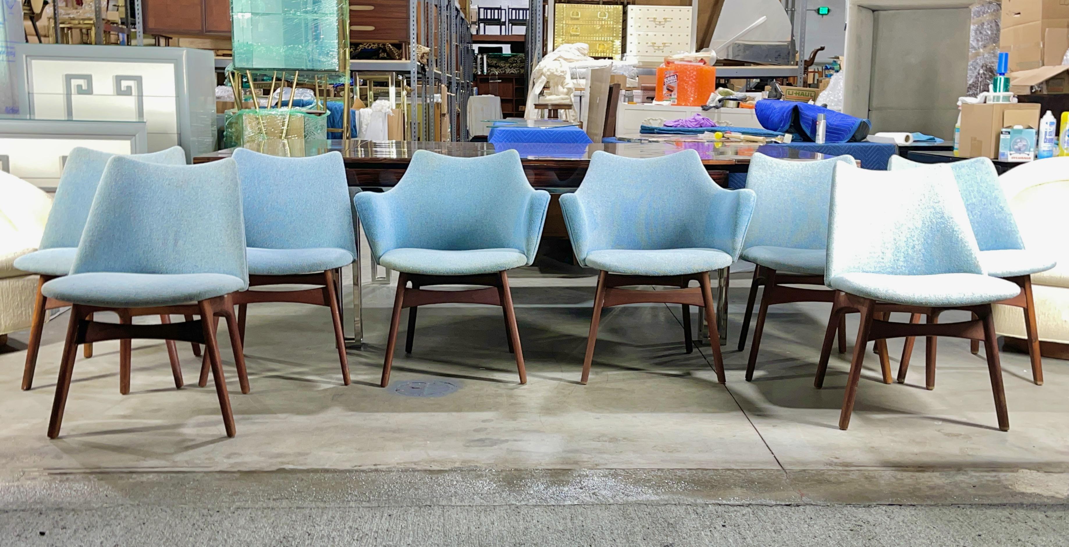 Mid-Century Modern Set 8 Adrian Pearsall Dining Chairs for Craft Associates 2418-C & 2416-C