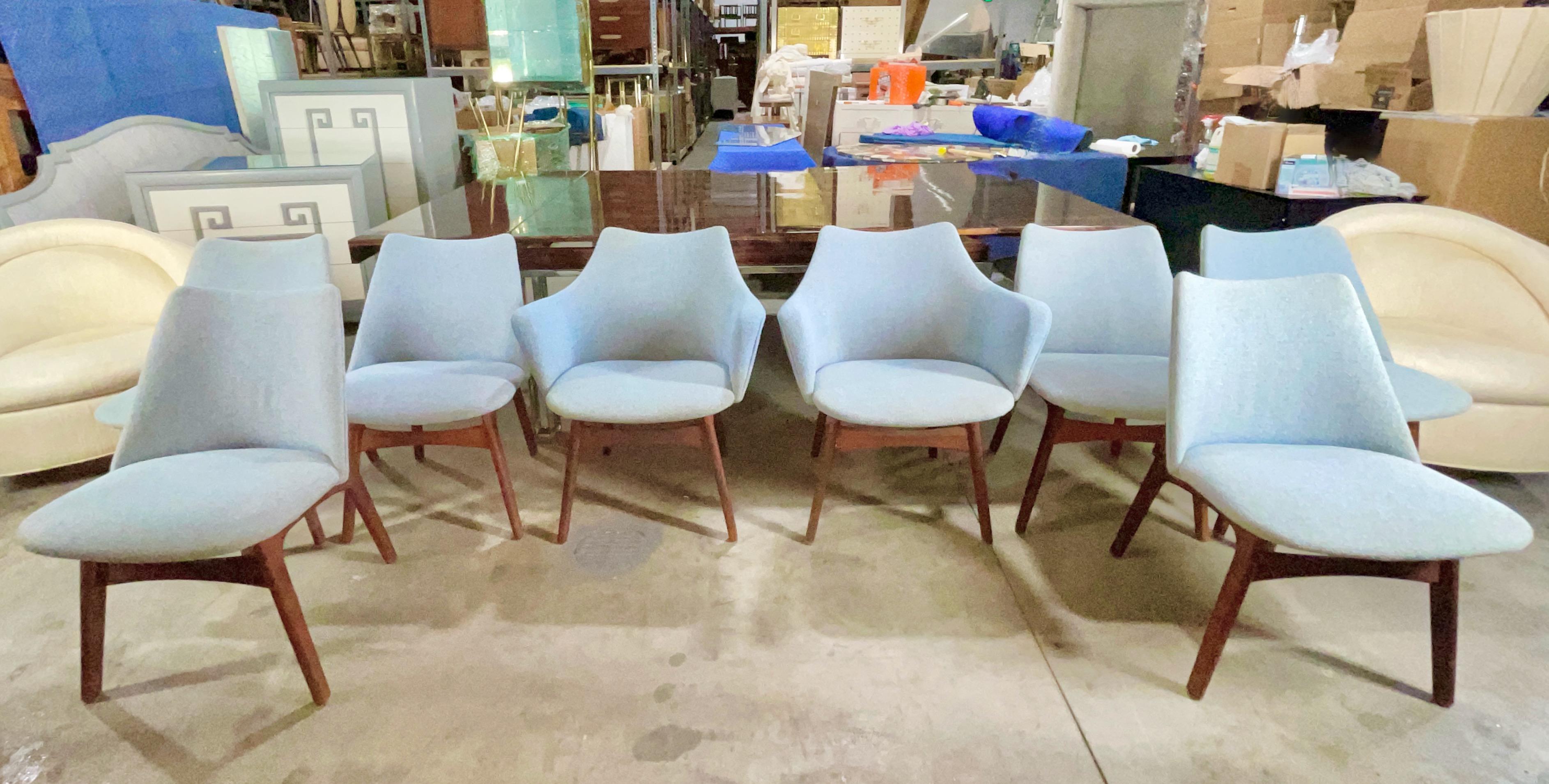 Mid-20th Century Set 8 Adrian Pearsall Dining Chairs for Craft Associates 2418-C & 2416-C
