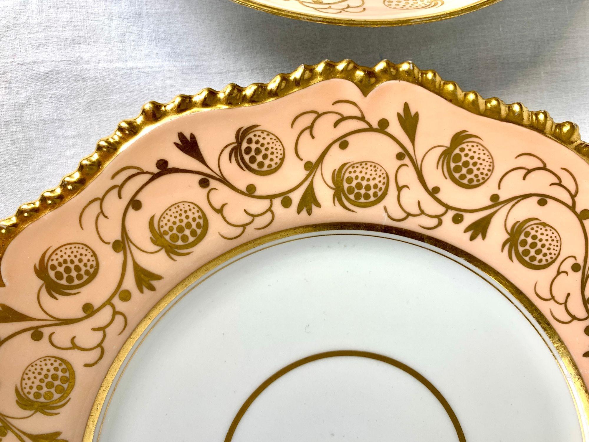 Set 8 Antique English Worcester Porcelain Hand Painted Strawberry Pattern C.1820 For Sale 8