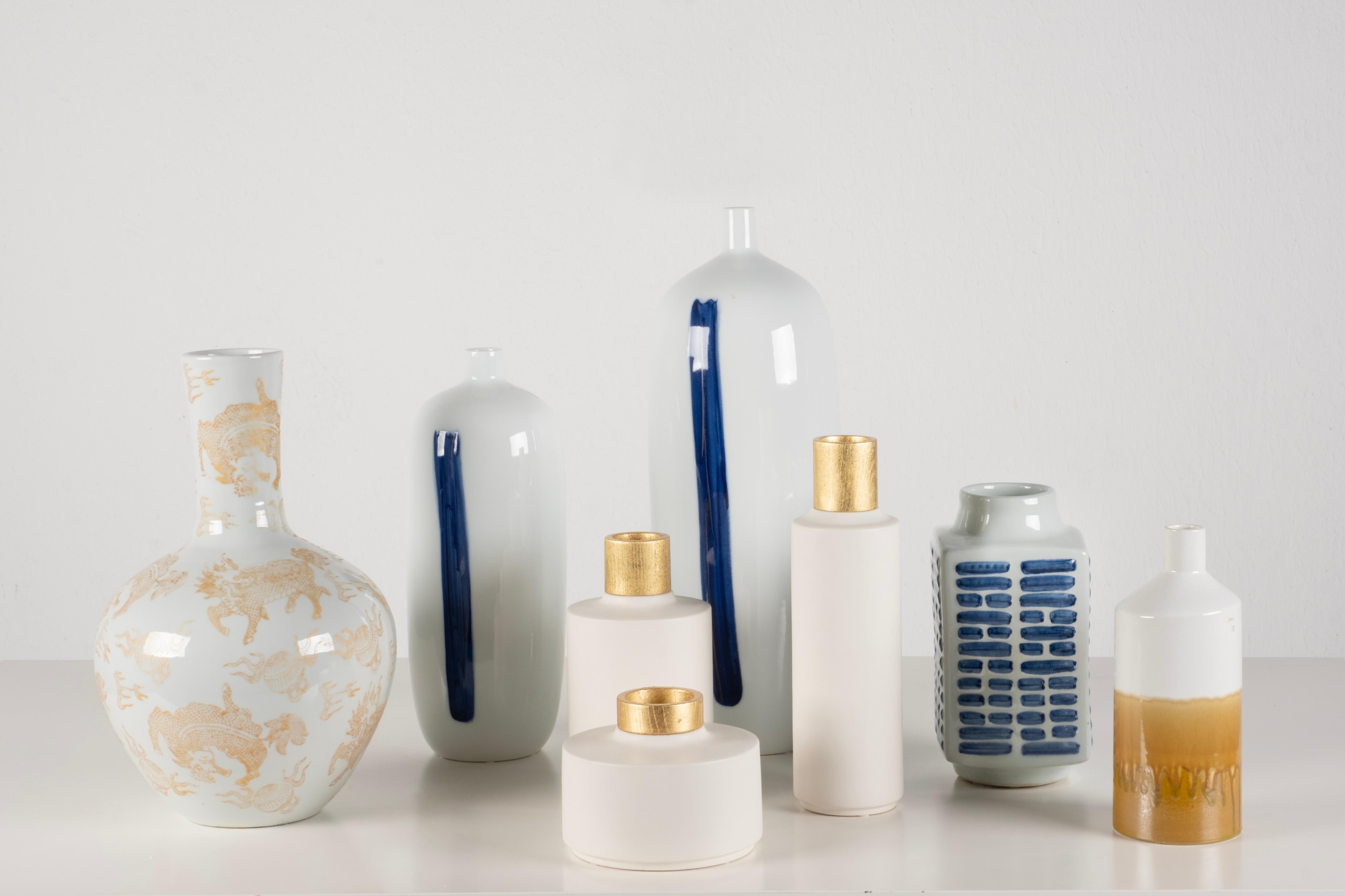 Set/8 ceramic and porcelain vases and porcelain pots with lids, Lusitanus Home Collection, Handcrafted in Portugal - Europe by Lusitanus Home.

Porcelain Vase 