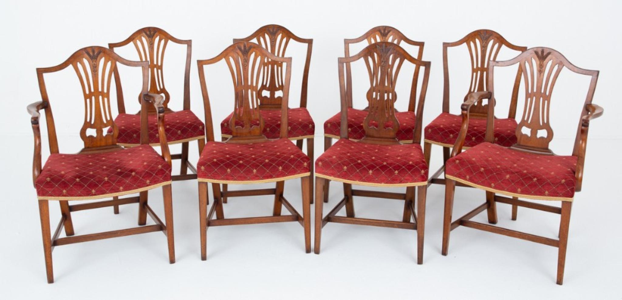 Ensemble de 8 chaises de salle à manger Chippendale en acajou 1880 en vente 2