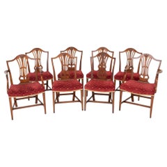 Set 8 Chippendale Dining Chairs Mahogany 1880