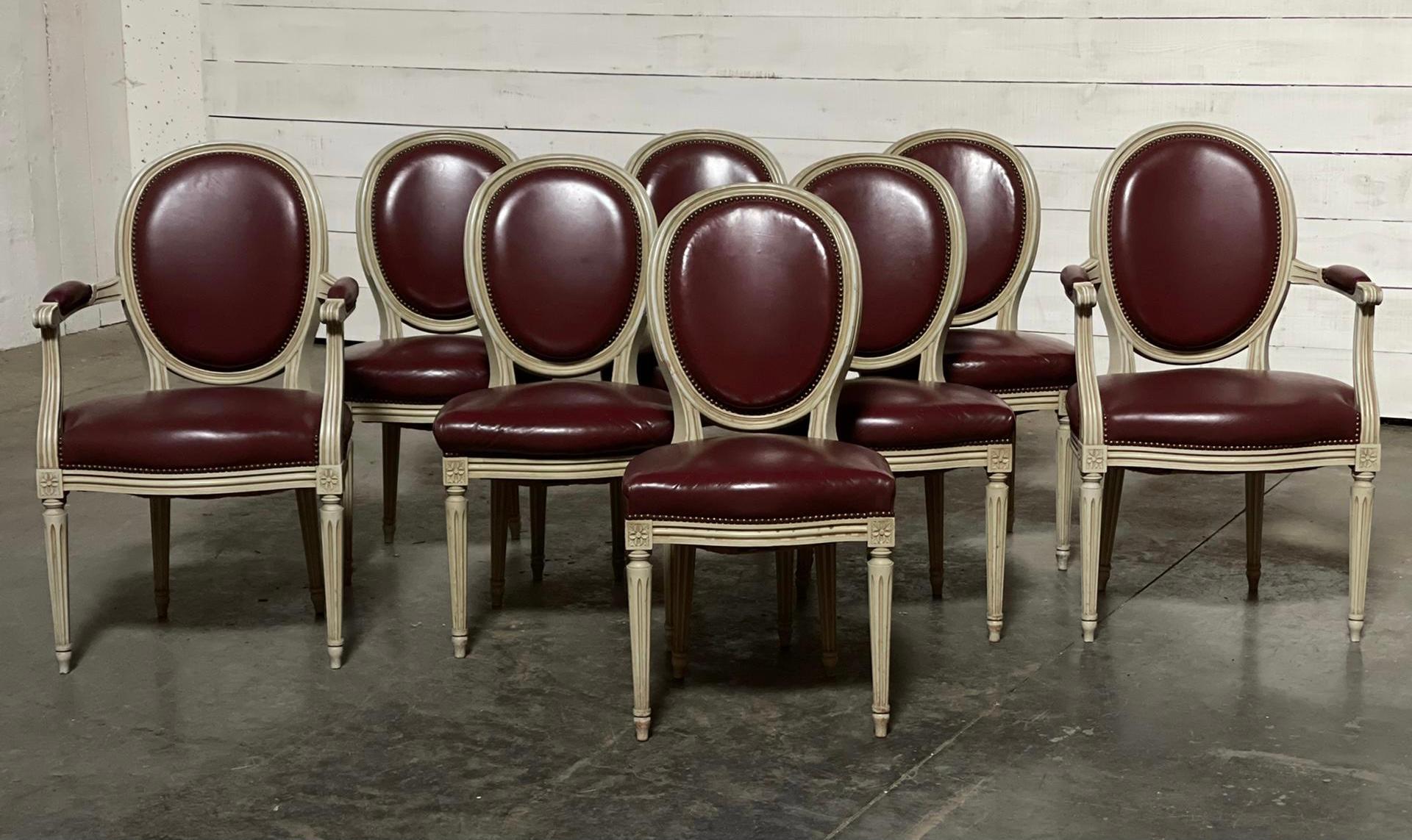 Set 8 French Dining Chairs For Sale 9