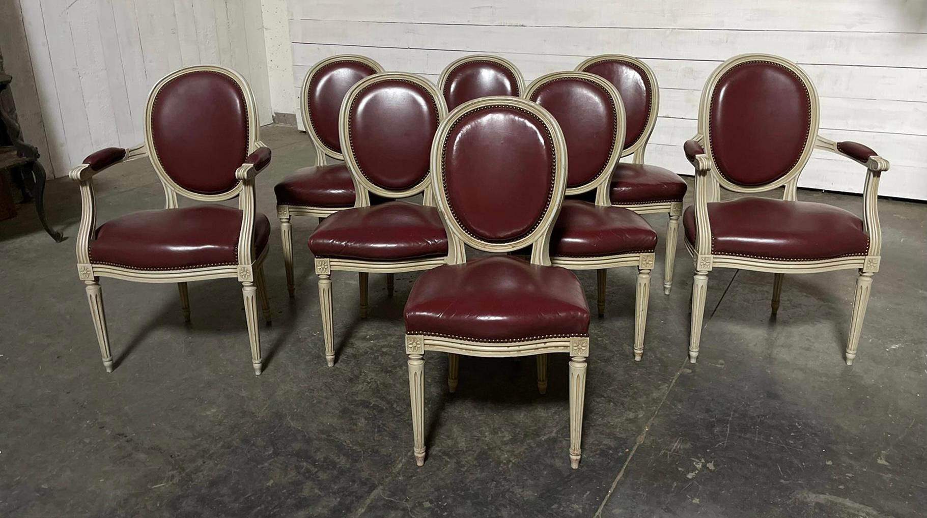 Set 8 French Dining Chairs For Sale 10