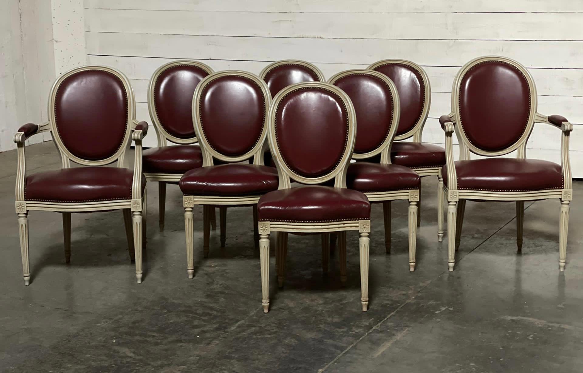 Set 8 French Dining Chairs For Sale 11
