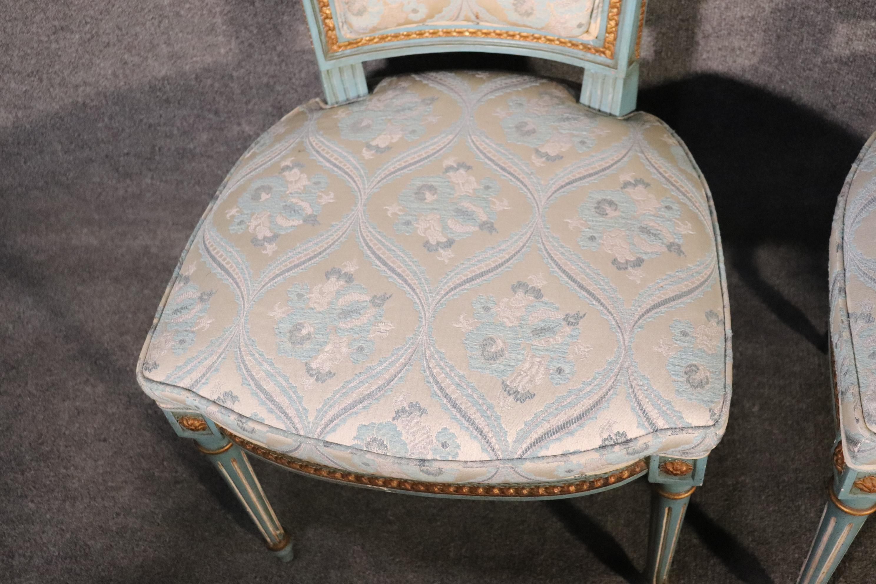 Set 8 French Louis XVI Louis XVI Painted Dining Chairs, Circa 1950 4