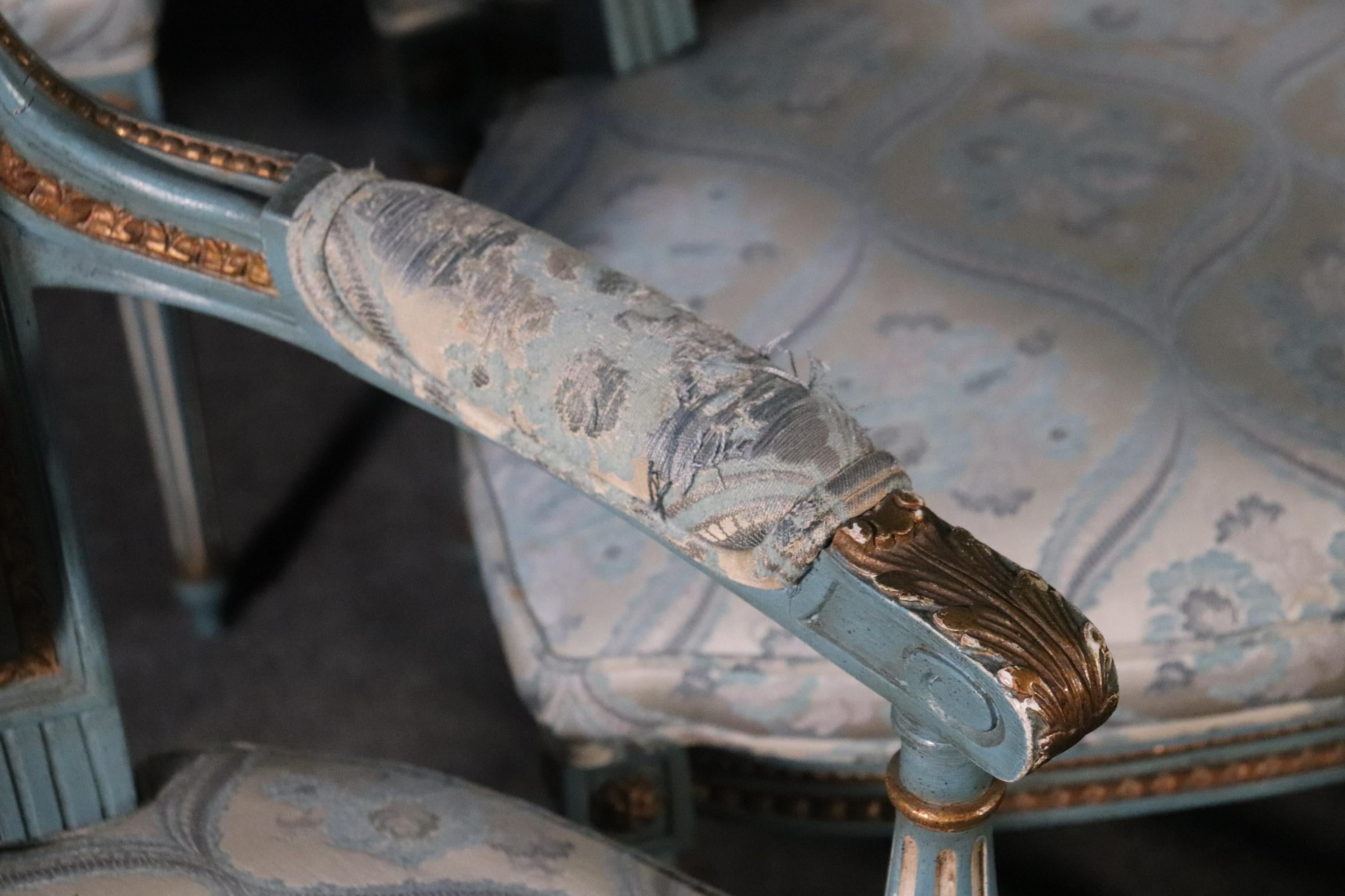 Set 8 French Louis XVI Louis XVI Painted Dining Chairs, Circa 1950 5