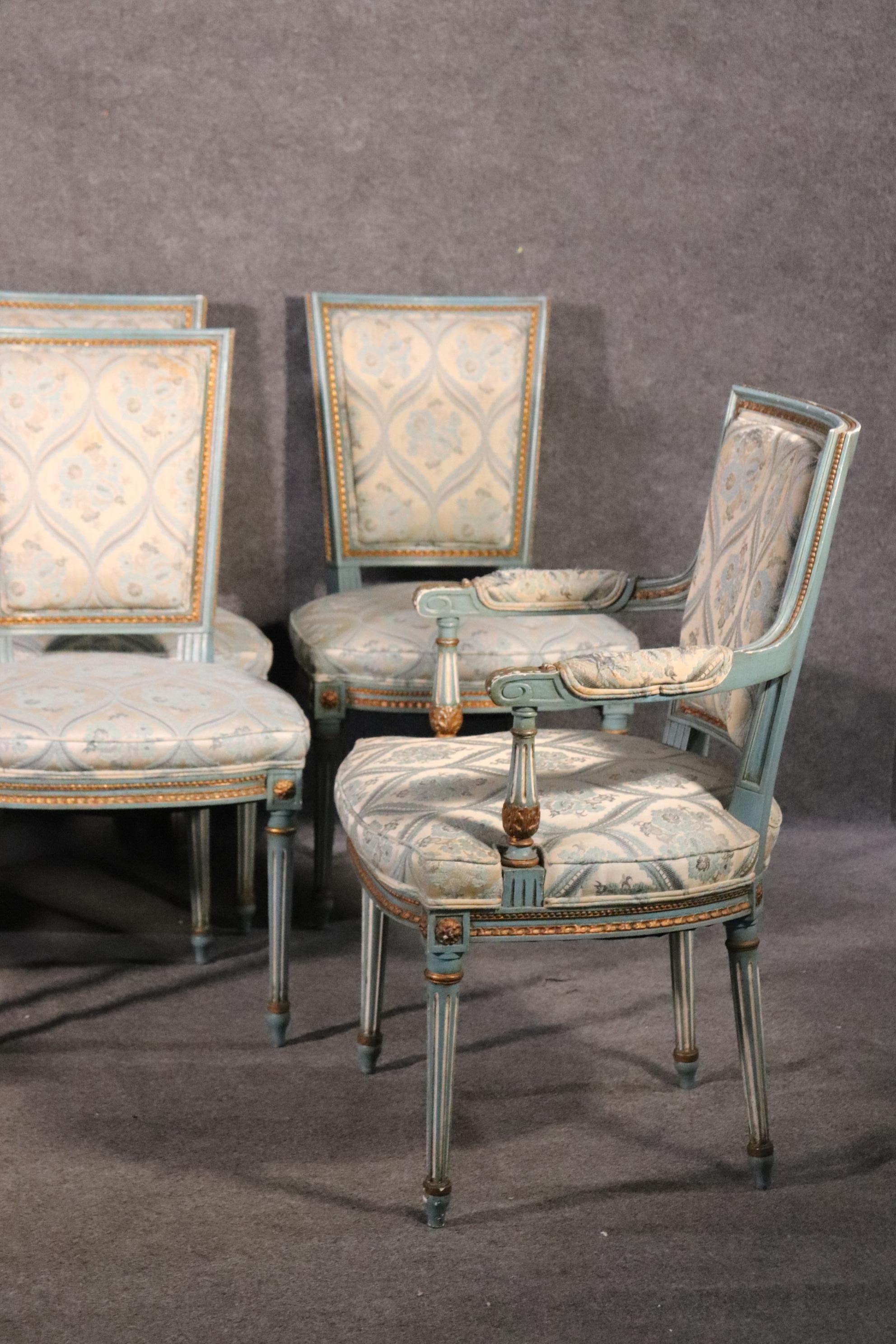 Set 8 French Louis XVI Louis XVI Painted Dining Chairs, Circa 1950 9