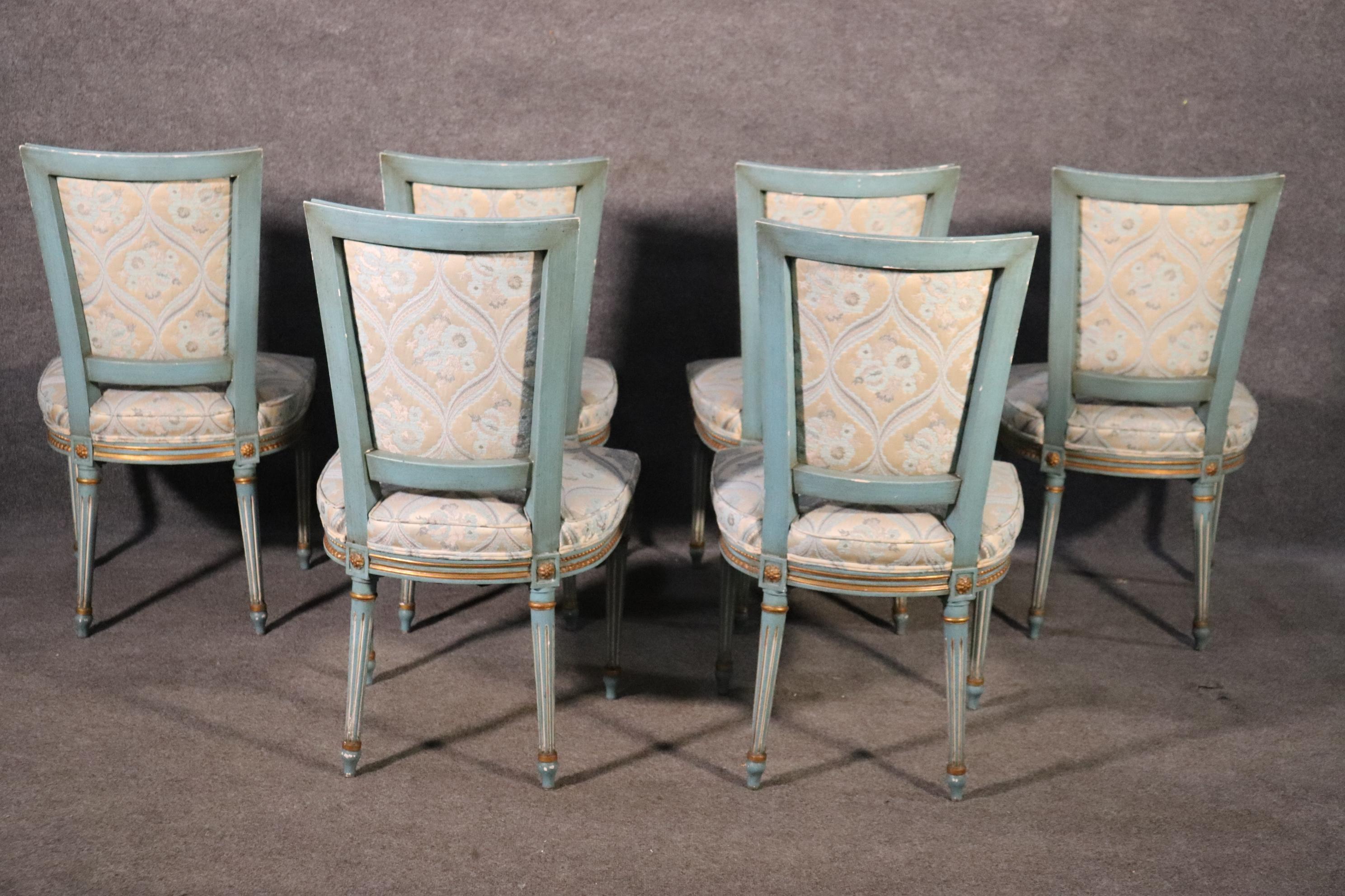 Set 8 French Louis XVI Louis XVI Painted Dining Chairs, Circa 1950 13