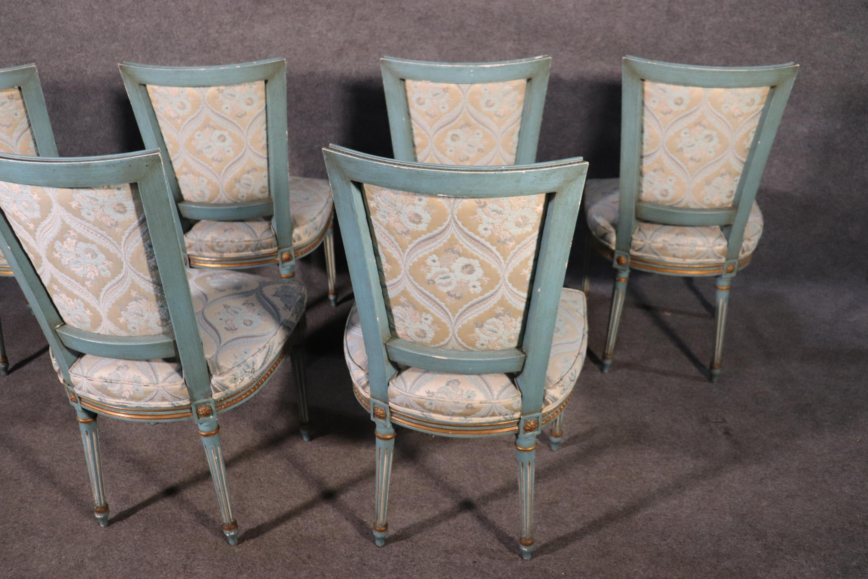 Set 8 French Louis XVI Louis XVI Painted Dining Chairs, Circa 1950 14