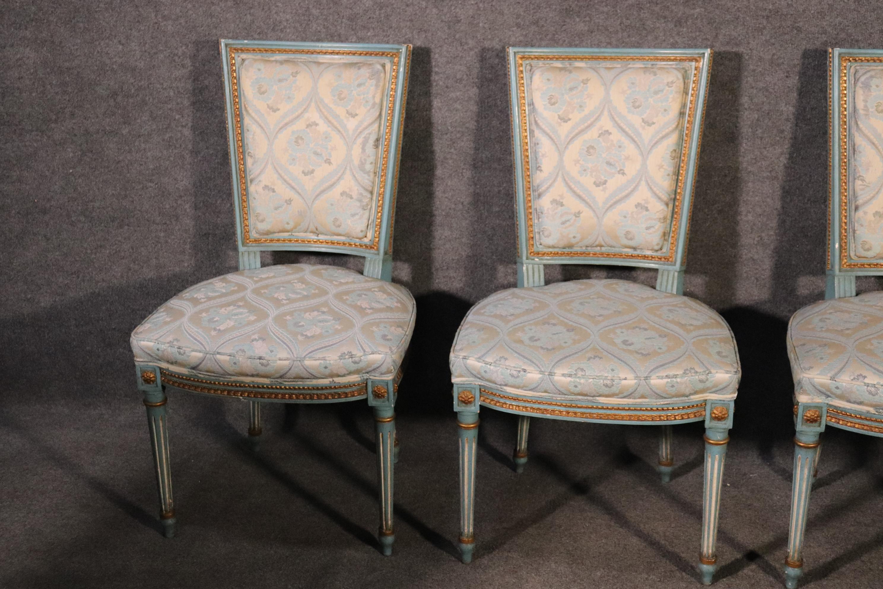 Set 8 French Louis XVI Louis XVI Painted Dining Chairs, Circa 1950 2