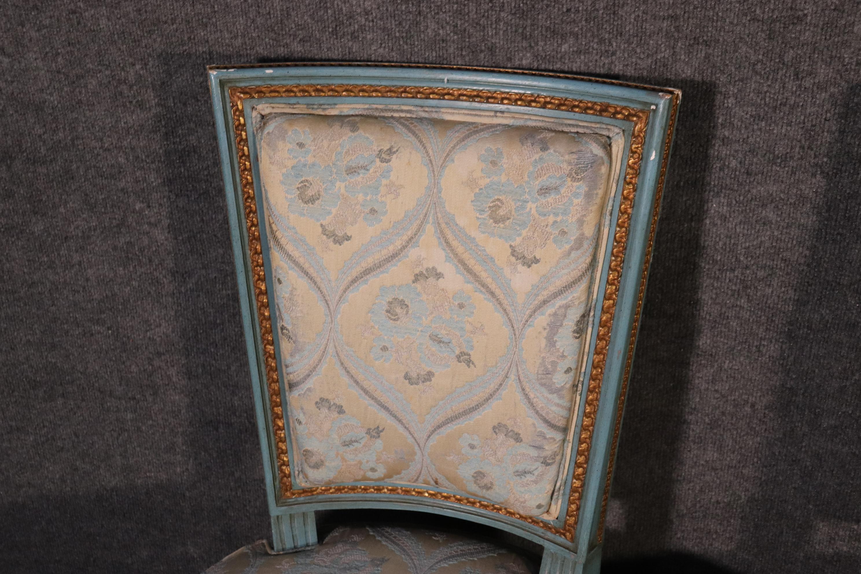 Set 8 French Louis XVI Louis XVI Painted Dining Chairs, Circa 1950 3