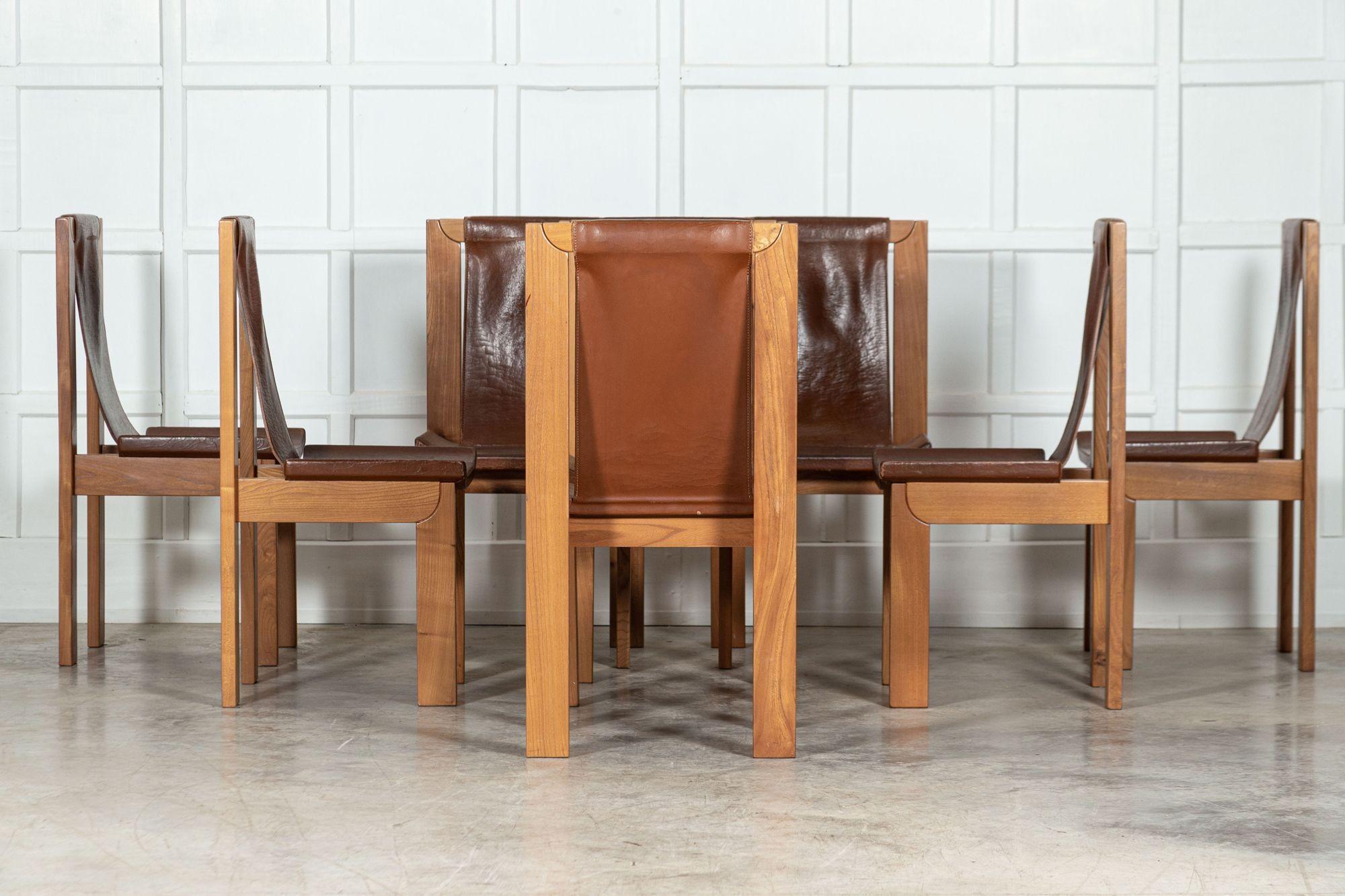 circa 1980
Set 8 French Roland Haeusler For Maison Regain Elm & Leather Brutalist Chairs
sku 1445
W51 x D47 x H100 cm
Seat height 48 cm.