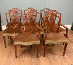 Set 8 Hepplewhite Dining Chairs Mahogany Diners