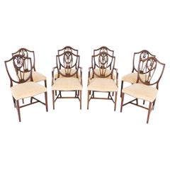 Set 8 Hepplewhite Dining Chairs Mahogany