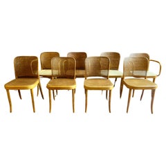 Vintage Set 8 Josef Hoffmann for Stendig Dining Chairs, Bentwood Prague Model 811