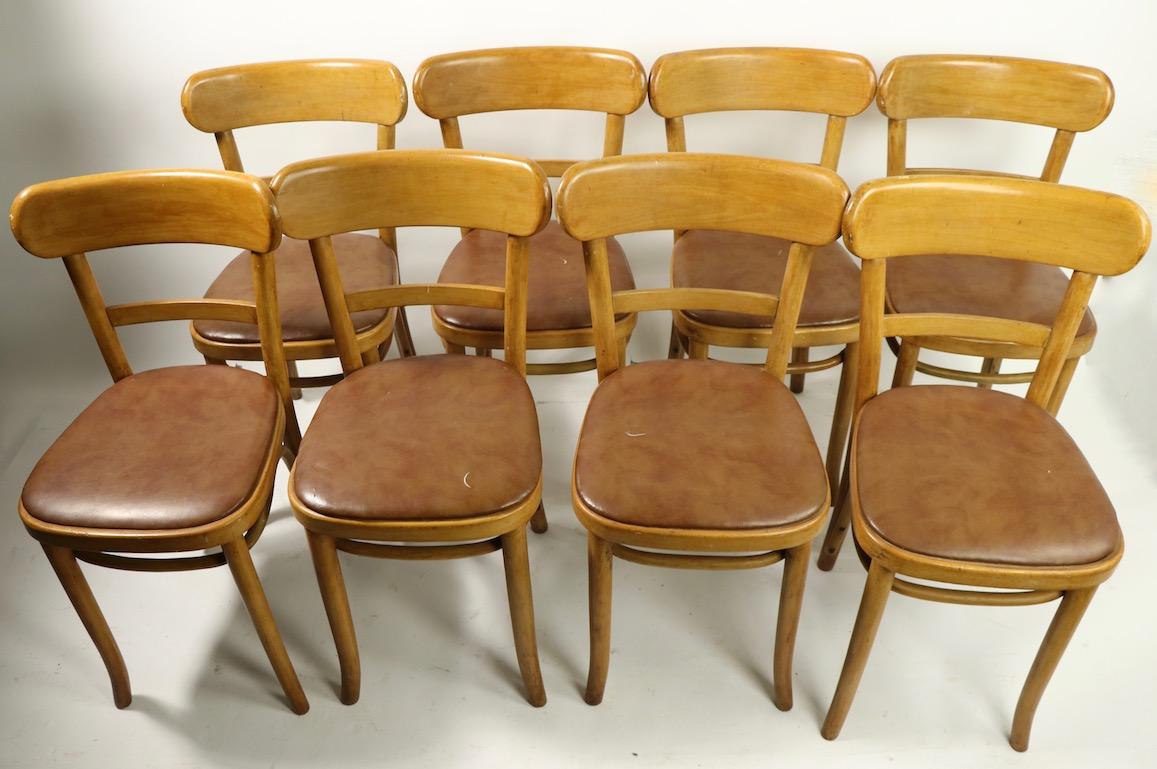 Set 8 Kohn Mundus Cafe Bistro Chairs In Good Condition In New York, NY
