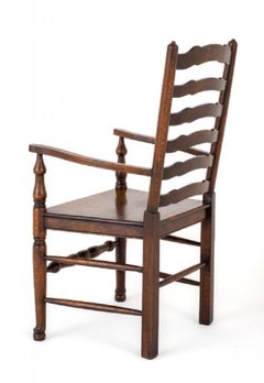 Set 8 Ladderback Chairs Oak Farmhouse Kitchen