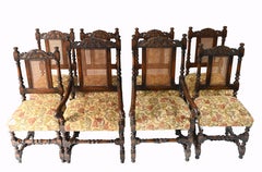 Set 8 Oak Dining Chairs Barley Twist Farmhouse Diners