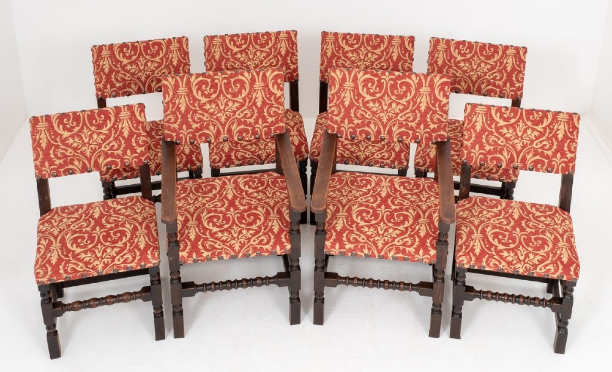 Set 8 Oak Farmhouse Dining Chairs, Kitchen Diner 4