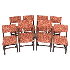 Set 8 Oak Farmhouse Dining Chairs, Kitchen Diner