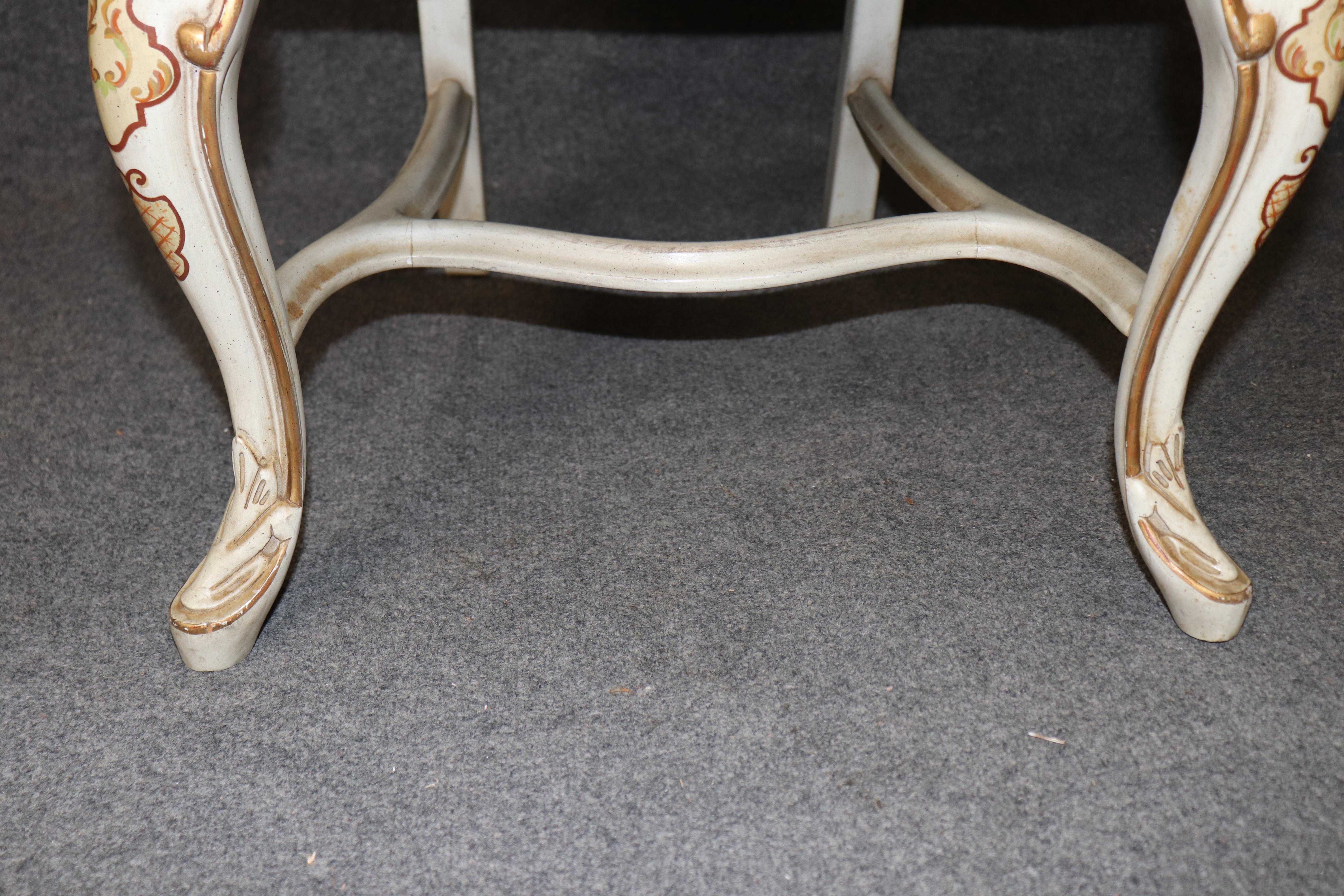 Conjunto 8 Sillas de Comedor decoradas con pintura Chinoiserie estilo italiano en venta 9