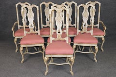 Set 8 Paint Decorated Chinoiserie Paint Decorated Dining Chairs Italian style