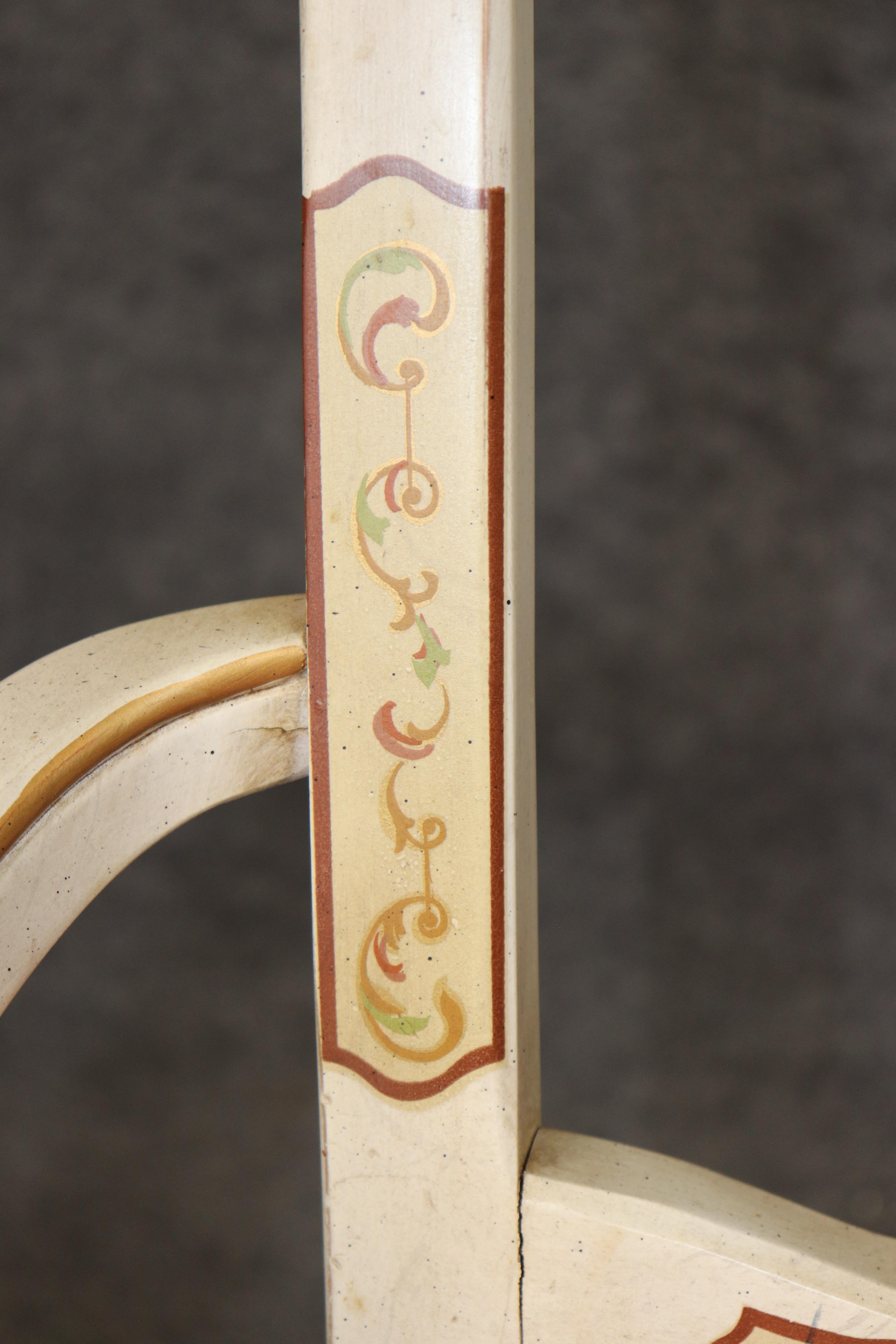 Conjunto 8 Sillas de Comedor decoradas con pintura Chinoiserie estilo italiano en venta 14