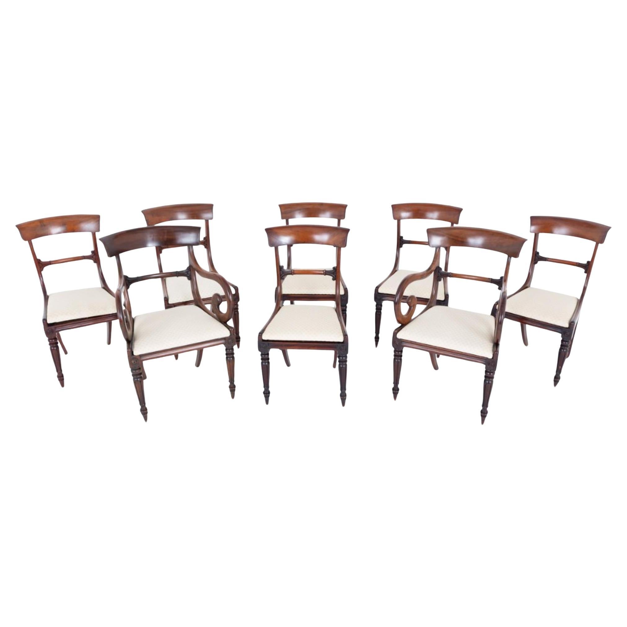 Set 8 Regency Dining Chairs Mahogany Period 1815