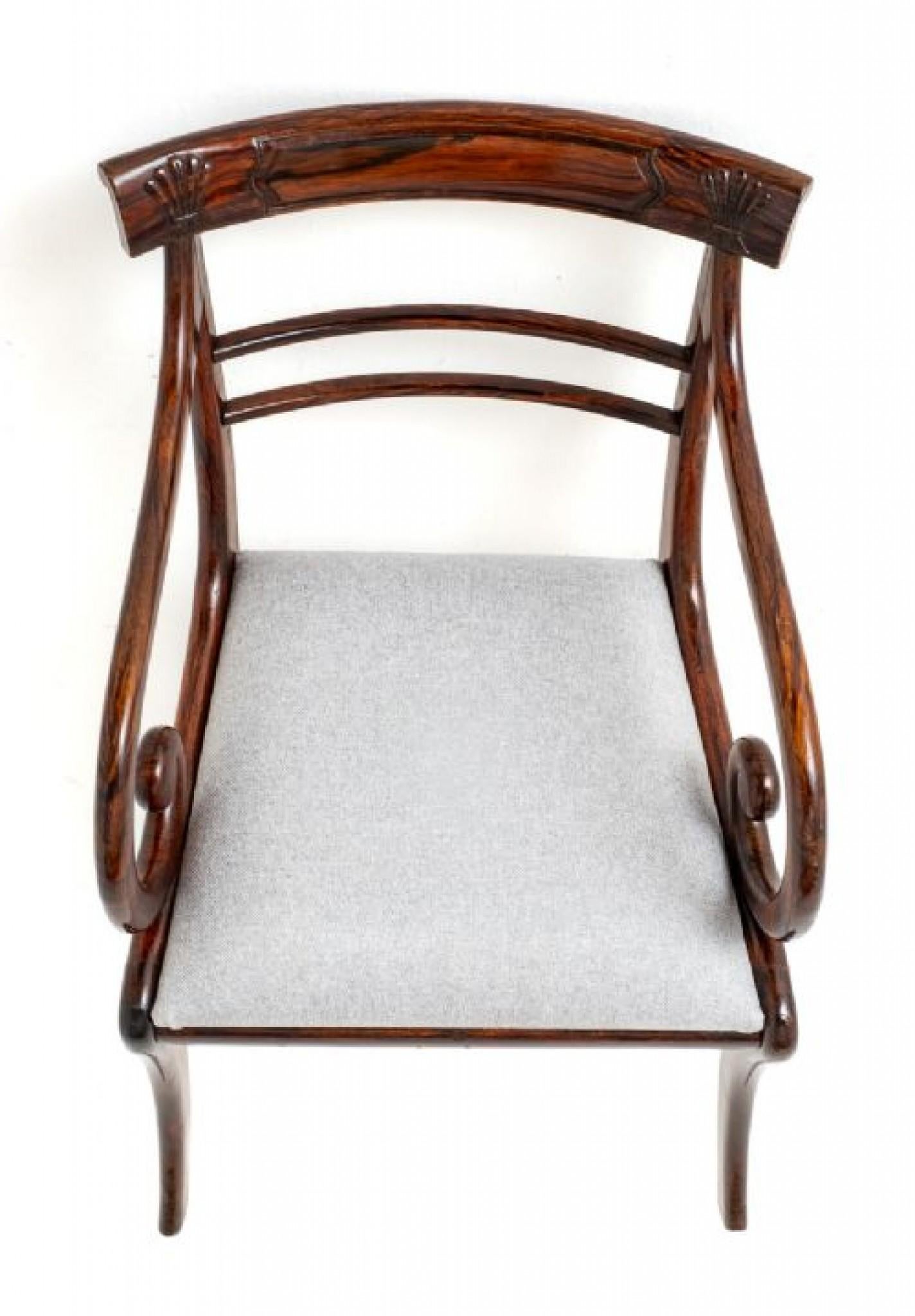 Set 8 Regency Dining Chairs Two Arms Six Sides For Sale 3
