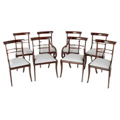 Vintage Set 8 Regency Dining Chairs Two Arms Six Sides