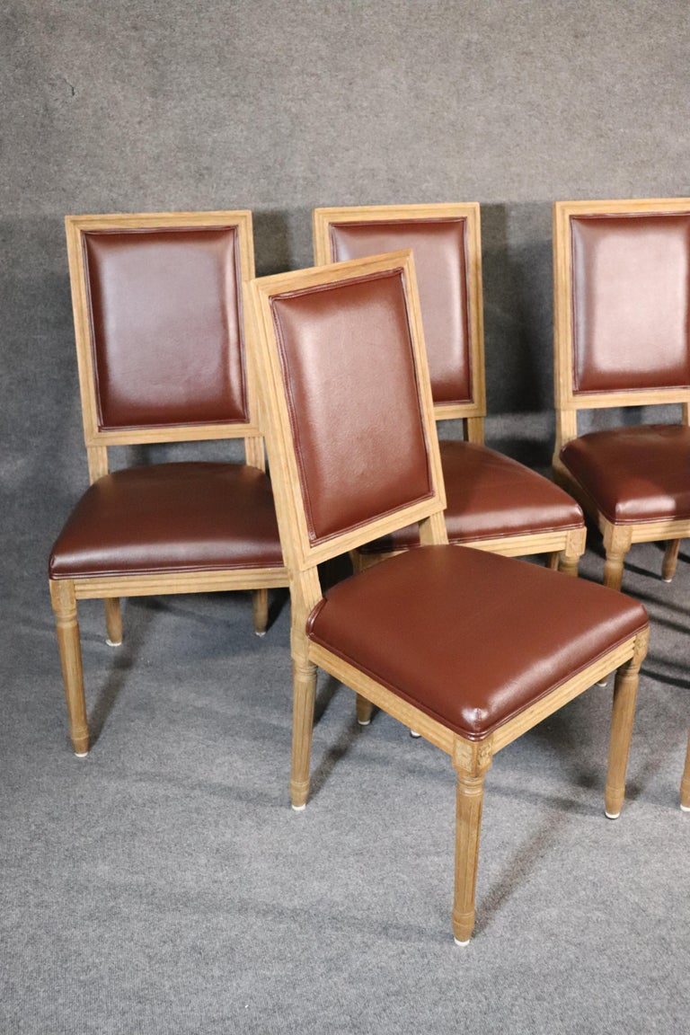 Set 6 Restoration Hardware "Vintage French" Vinyl Upholstered Dining ...