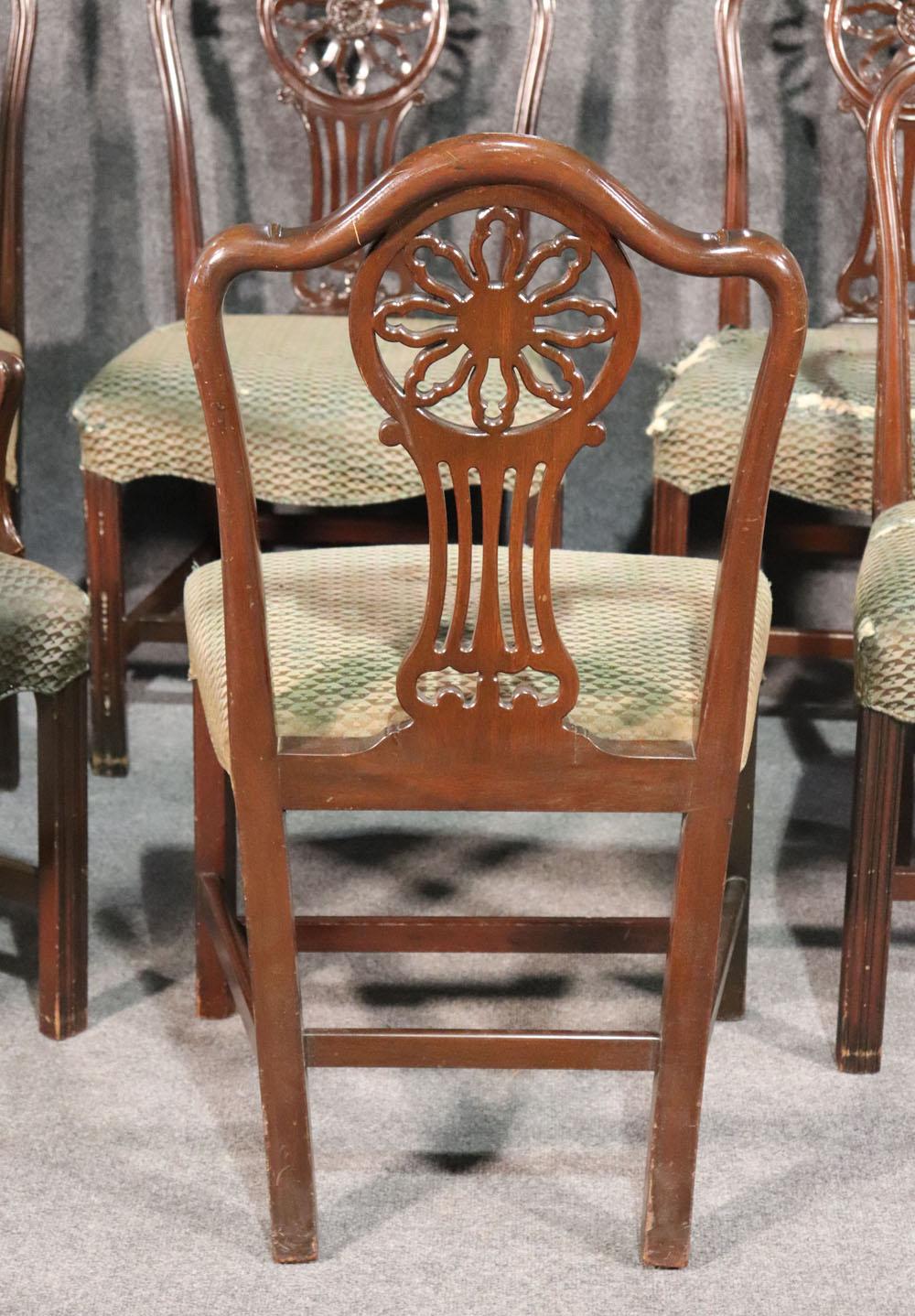 Set 8 Solid Mahogany Schmieg and Kotzian English Regency Style Dining Chairs  6
