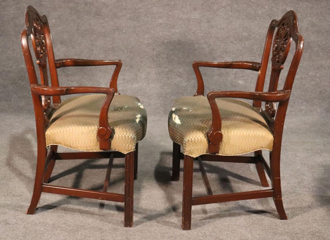 Set 8 Solid Mahogany Schmieg and Kotzian English Regency Style Dining Chairs  9
