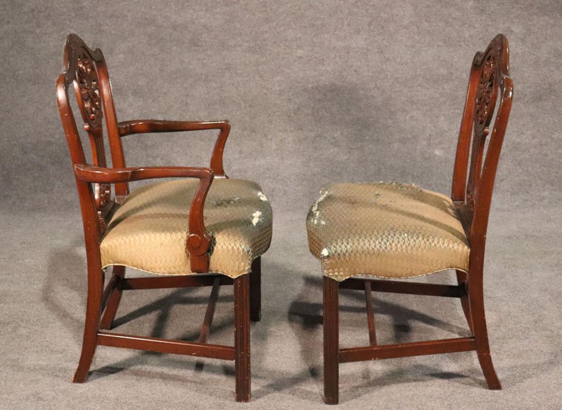 Set 8 Solid Mahogany Schmieg and Kotzian English Regency Style Dining Chairs  10